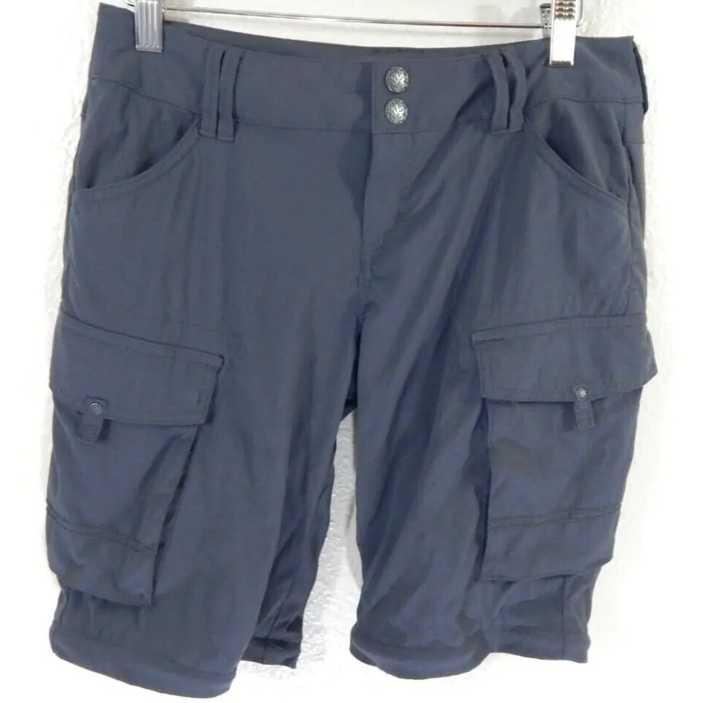Prana Gray Cargo Zip Off Bermuda Shorts